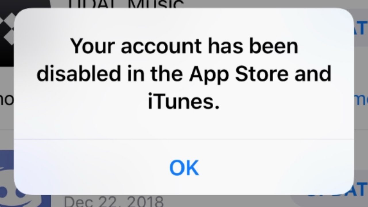 حل مشكلة your account has been disabled in the app store and itunes